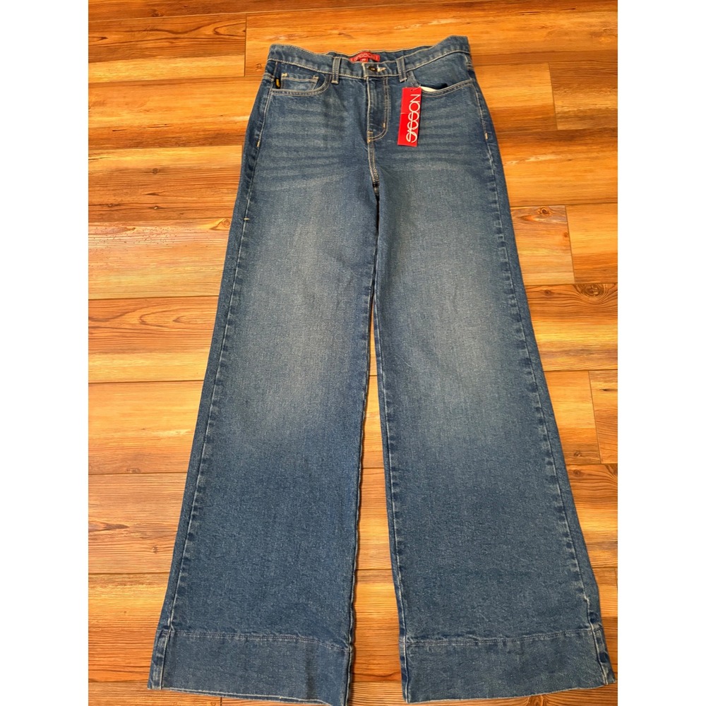 Sasson Paris Womens Wide Leg Jeans Blue Denim High Rise Size 27 NWT